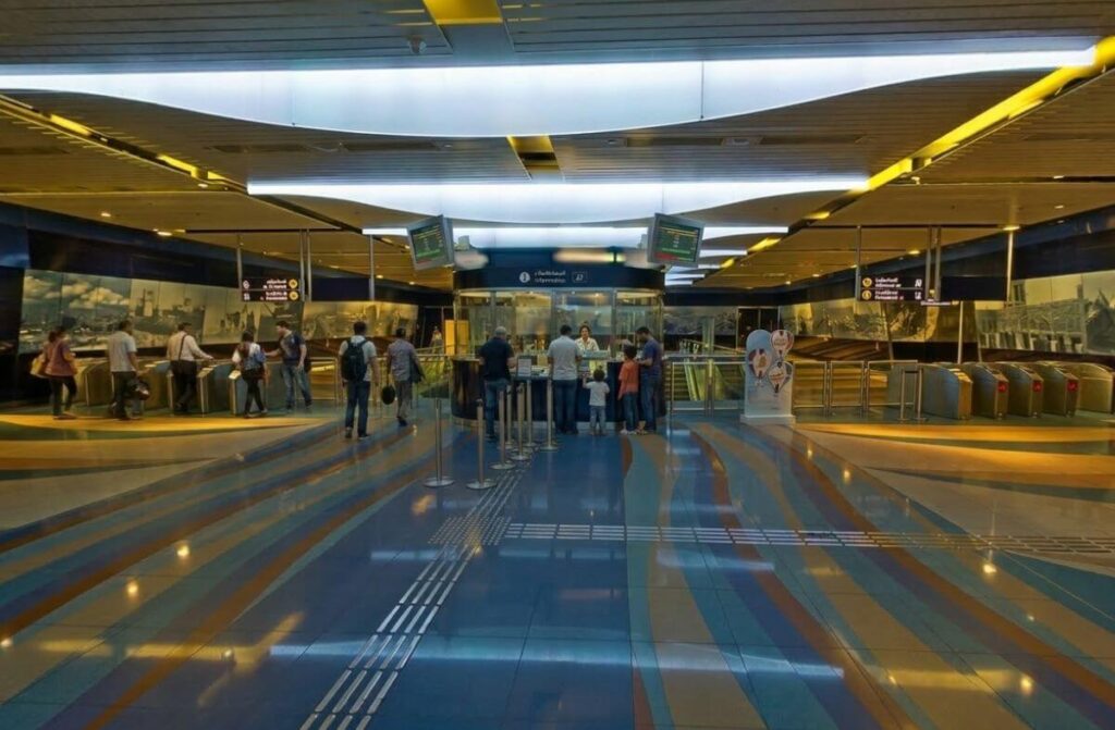 Passengers at BurJuman Metro station