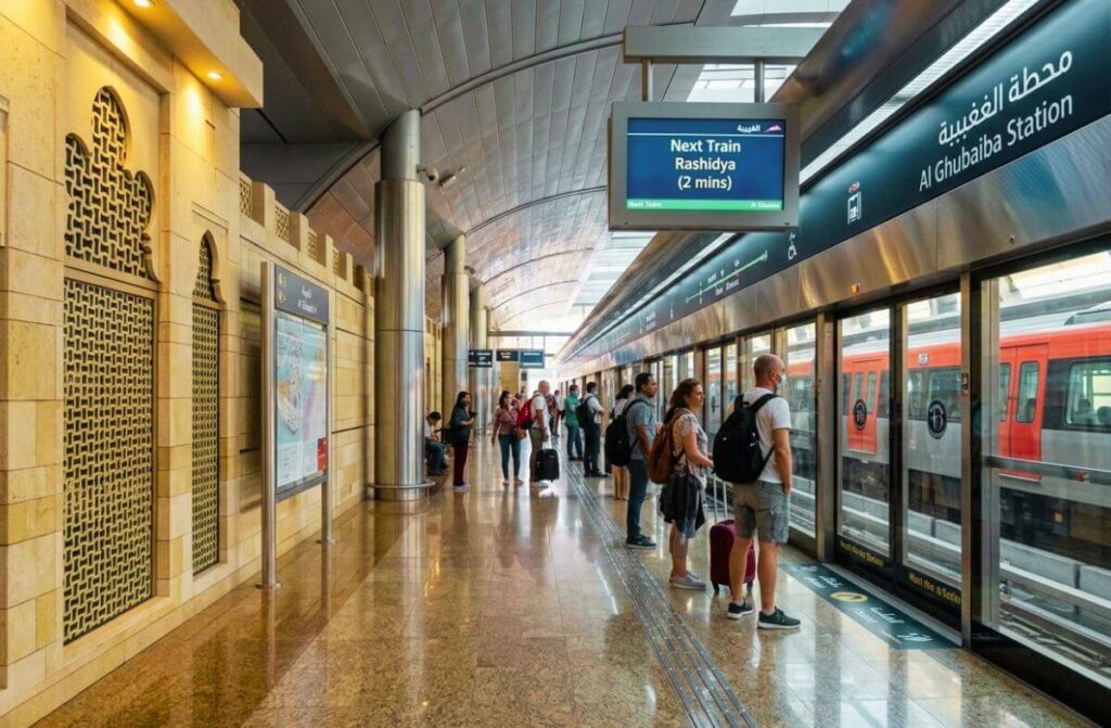 Visitors Exploring Old Dubai On Al Ghubaiba Metro Dubai